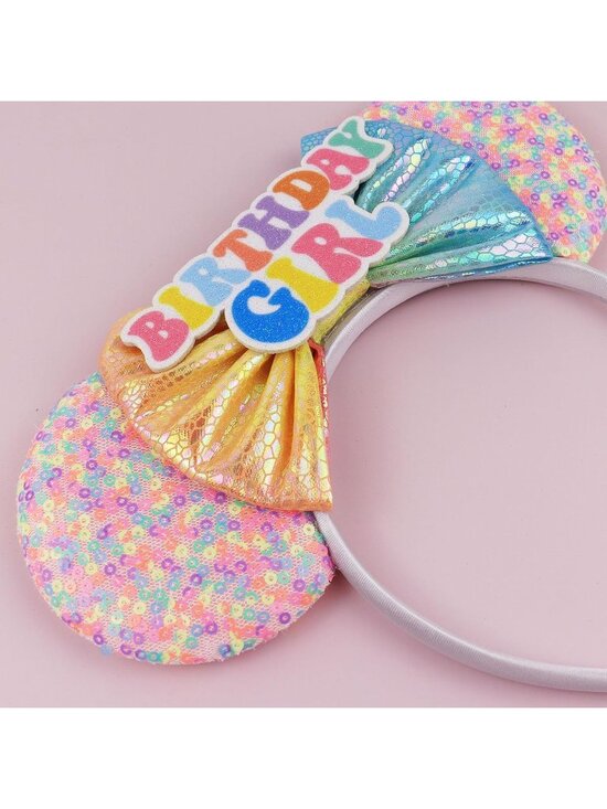 Women\'s Mulit Color Polyester Sequin Bow Mickey Mouse Headband Hair Accessory